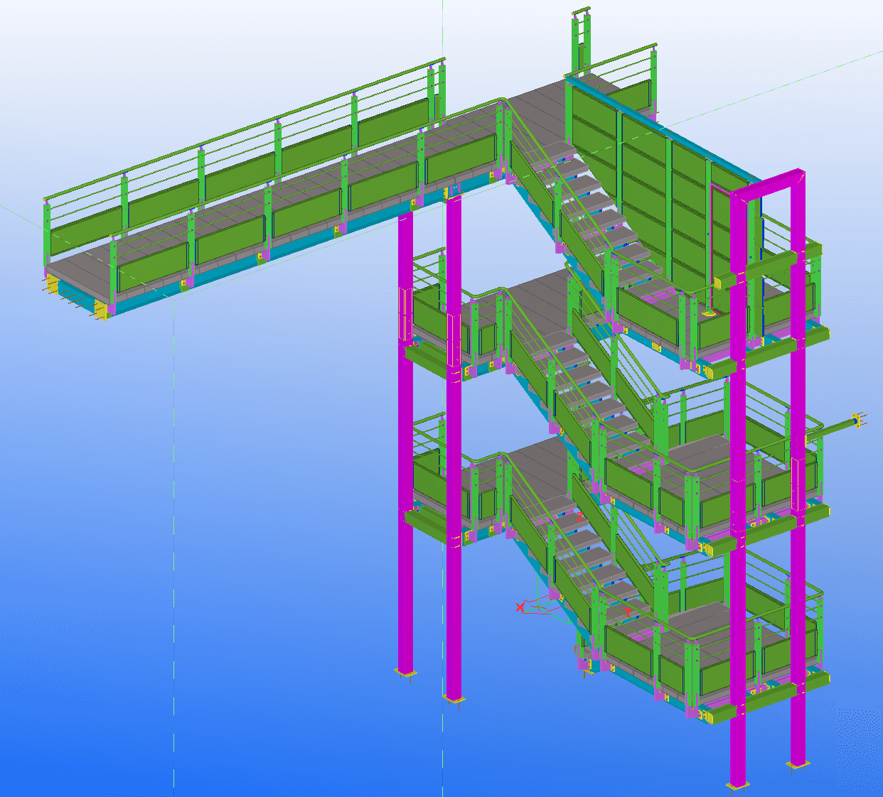 Escalier Icade - plan 3D - Rungis (94)